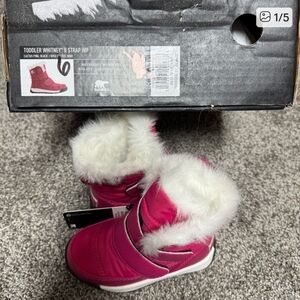 Sorel Kids Whitney II Strap Waterproof Pink Boots